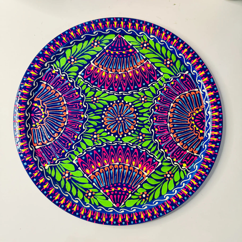 Pakistani Truck Art Inspired Fine Art Tea Set – Hand Painted Tray With 4 Cups