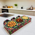 Hand-Painted Three Partition Tray Fine Art