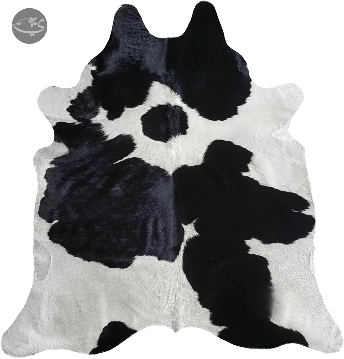 100% Genuine Black and White Cowhide Rug – Modern Style Animal Skin Rug & Floor Carpet for Living Room, Bedroom, Kitchen & More