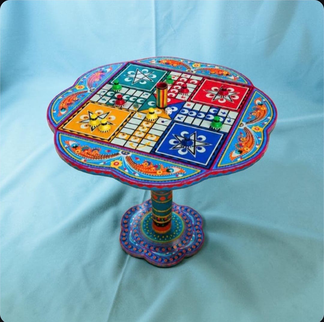 Hand-Painted Ludo Table 18"