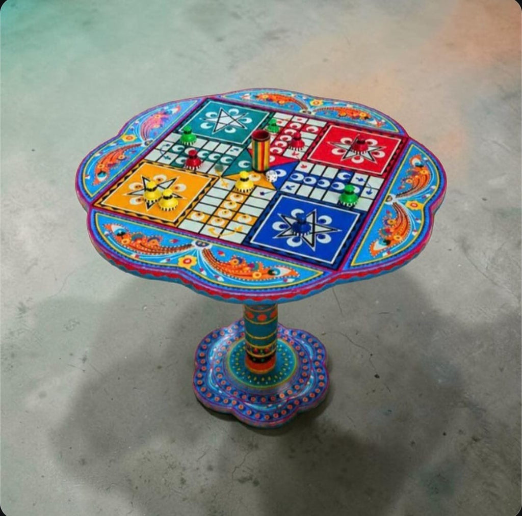 Hand-Painted Ludo Table 18"