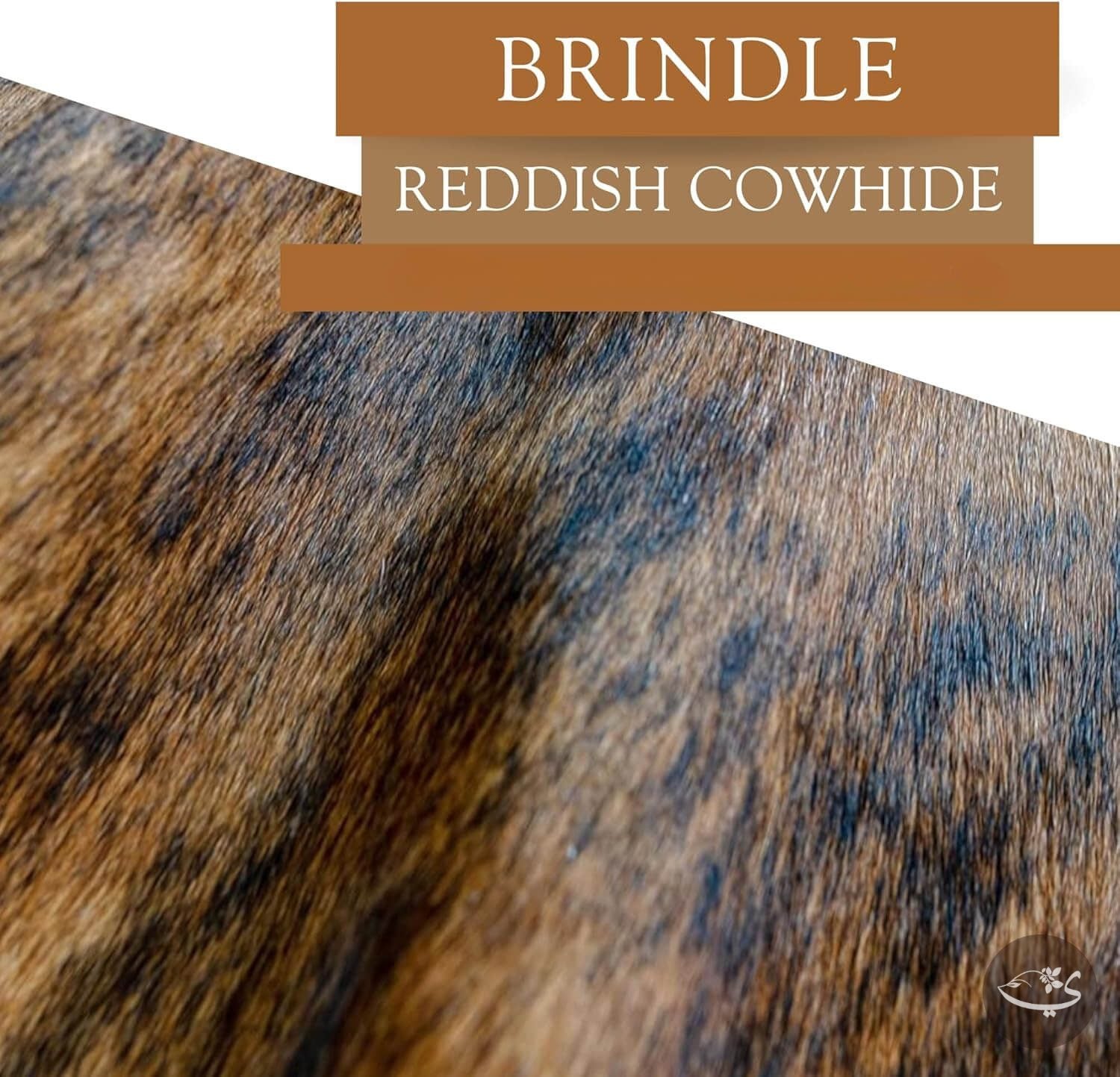 100% Genuine Brindle Reddish Cowhide Rug – Modern Style Animal Skin Rug & Floor Carpet for Living Room, Bedroom, Kitchen & More