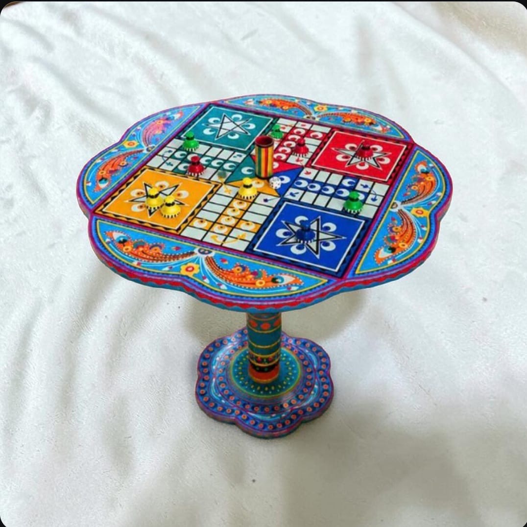 Hand-Painted Ludo Table 18"