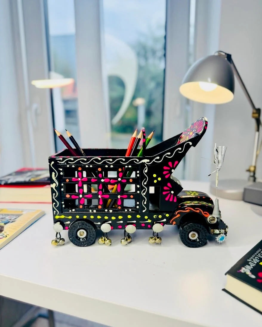 Hand-Painted Truck Pencil Holder