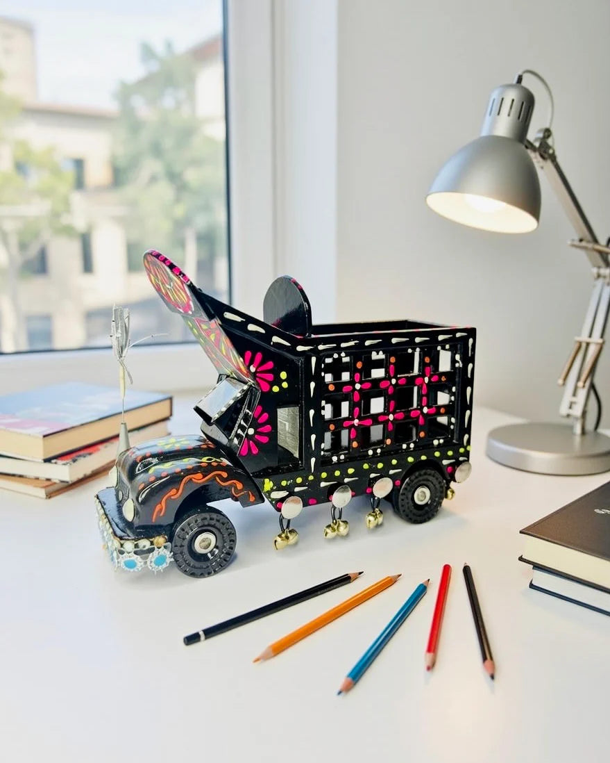 Hand-Painted Truck Pencil Holder