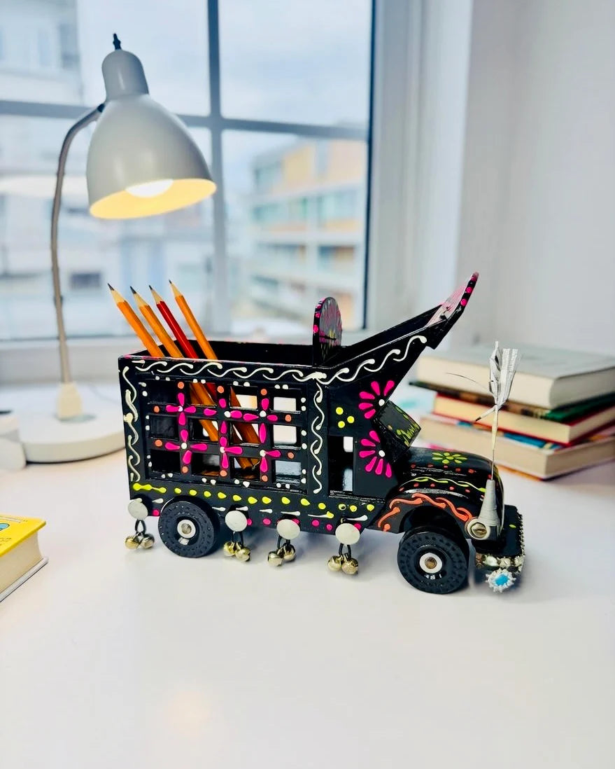 Hand-Painted Truck Pencil Holder