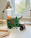 Hand-Painted Truck Pencil Holder – Green