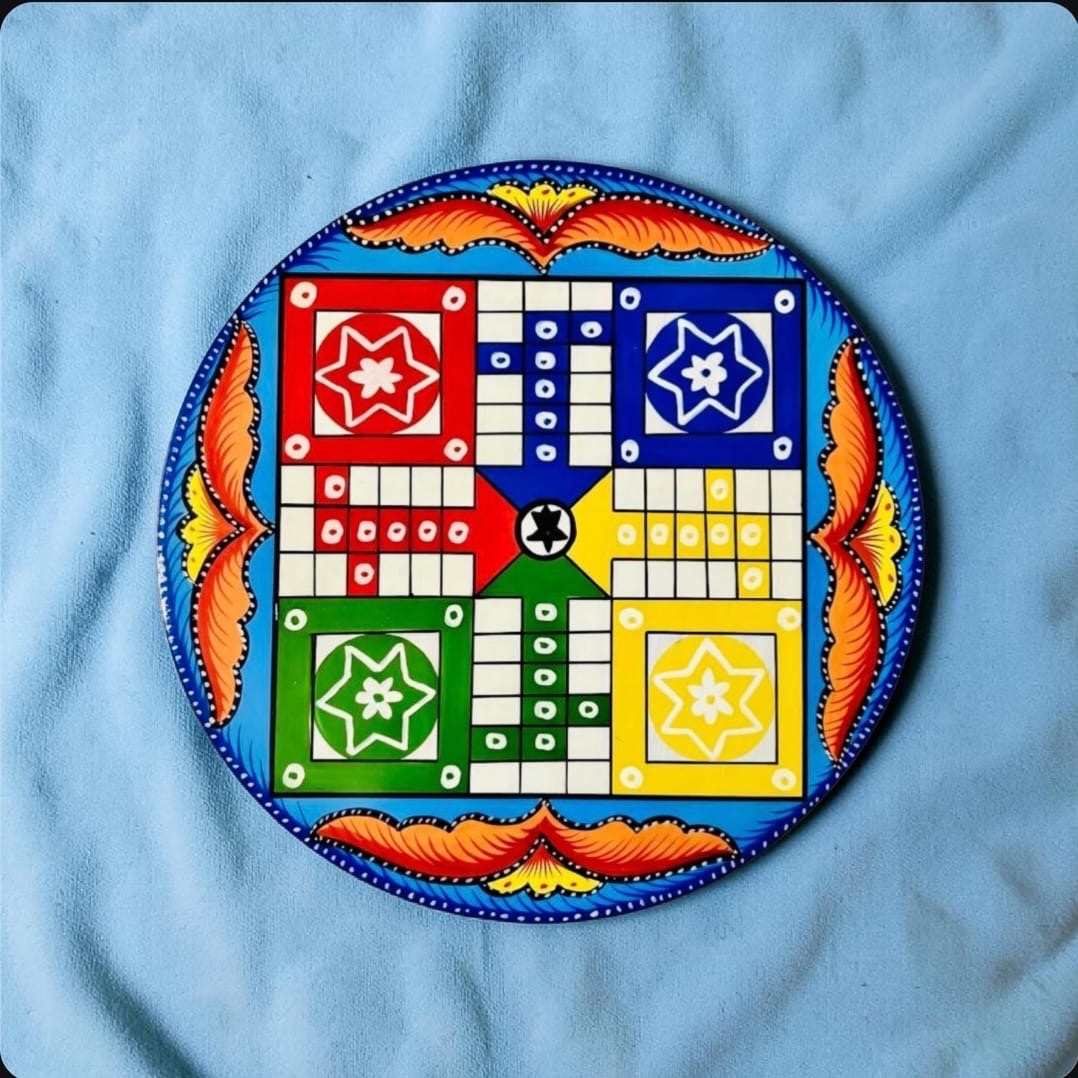 Hand-Painted Ludo Table 18"
