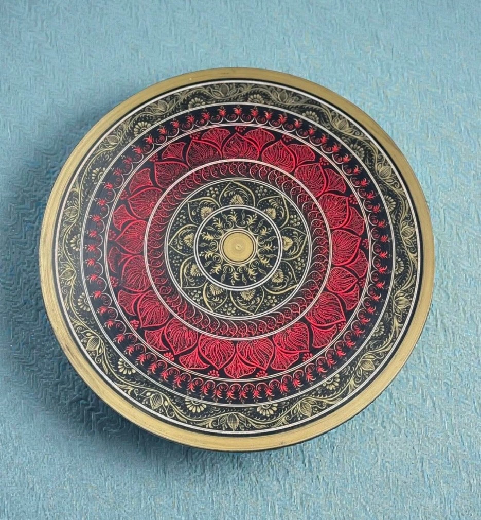 Hand-Painted Mandala Side Table